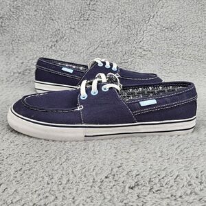 Vans Womens Shoes Sz 8 Navy Blue Canvas Boat Shoes Comfort Lace Up Casual
